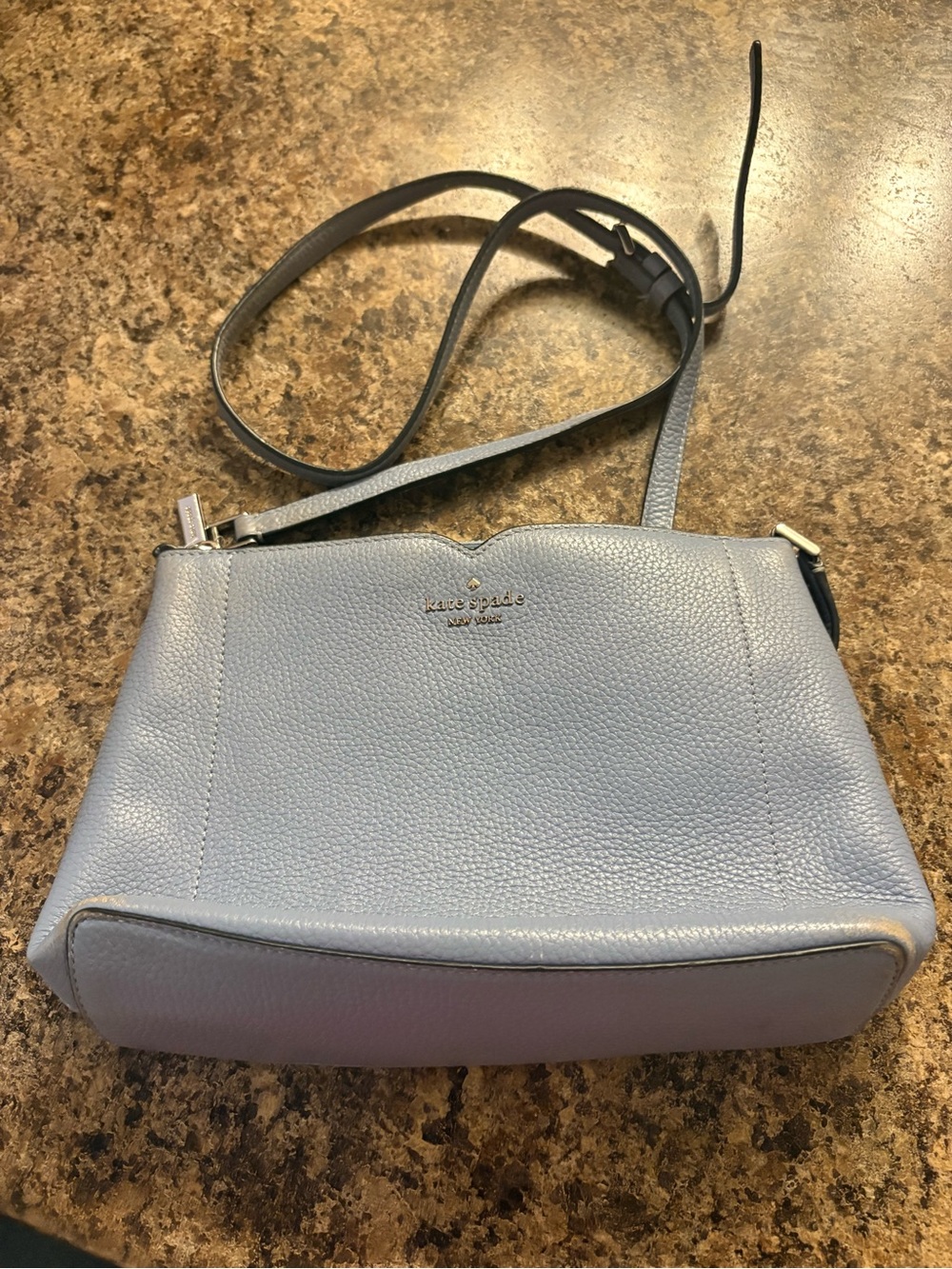 kate spade Pebbled Leather Crossbody Bag in Light Blue